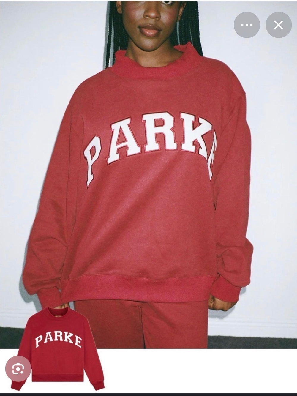 Parke Red Varsity-Style Sweatshirt - Women